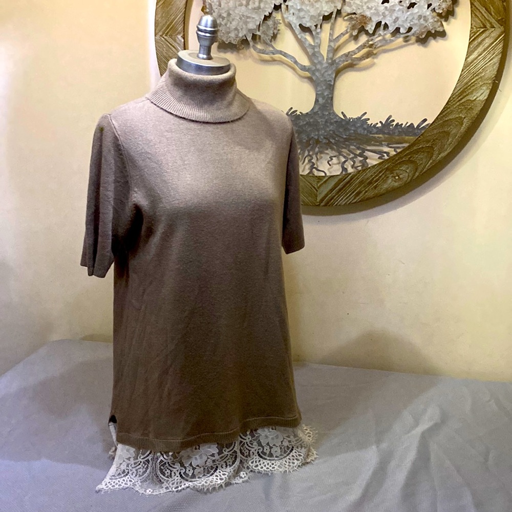 Taupe ss turtlenck tunic